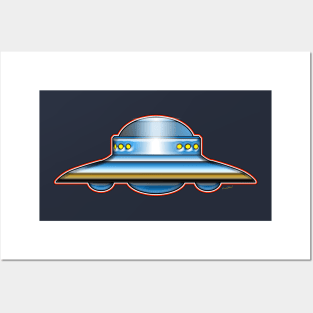 Cosmic Saucer Filled with Alien Dinner-Ware Posters and Art